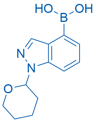 (1-(Tetrahydro-2H-pyran-2-yl)-1H-indazol-4-yl)boronic acid Structure