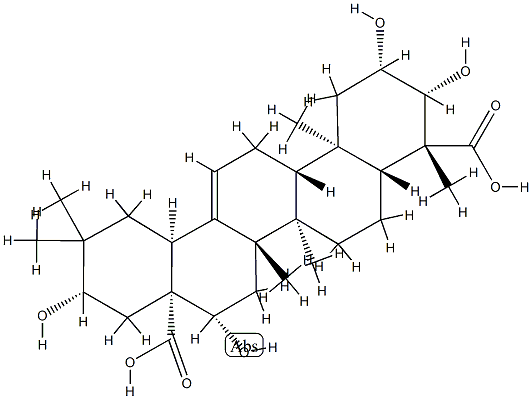 (4R)-2β,3β,16β,21β-Tetrahydroxyolean-12-ene-24,28-dioic acid结构式