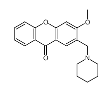 3-Methoxy-2-(piperidinomethyl)-9H-xanthen-9-one Structure