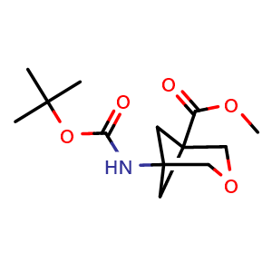 methyl 5-(tert-butoxycarbonylamino)-3-oxabicyclo[3.1.1]heptane-1-carboxylate结构式
