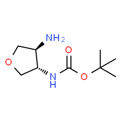 Carbamic acid, [(3S,4S)-4-aminotetrahydro-3-furanyl]-, 1,1-dimethylethyl ester structure