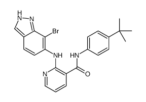 2-[(7-bromo-1H-indazol-6-yl)amino]-N-(4-tert-butylphenyl)pyridine-3-carboxamide结构式