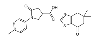 N-(5,5-dimethyl-7-oxo-4,6-dihydro-1,3-benzothiazol-2-yl)-1-(4-methylphenyl)-5-oxopyrrolidine-3-carboxamide Structure