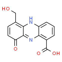 9-Hydroxy-6-(hydroxymethyl)-1-phenazinecarboxylic acid structure