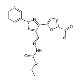 3-(5-nitro-2-furyl)-1-(3-pyridyl)pyrazole-4-carboxaldehyde-ethoxycarbonylhydrazone Structure