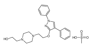 2-[4-[2-(1,4-diphenylpyrazol-3-yl)oxyethyl]piperazin-1-yl]ethanol,methanesulfonic acid Structure