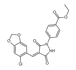 ethyl 4-[4-[(6-chloro-1,3-benzodioxol-5-yl)methylidene]-3,5-dioxopyrazolidin-1-yl]benzoate结构式