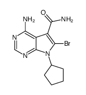 4-amino-6-bromo-7-cyclopentyl-7H-pyrrolo[2,3-d]pyrimidine-5-carboxamide Structure