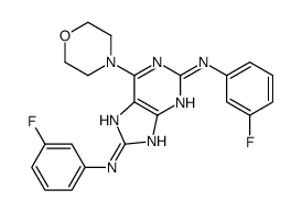 2-N,8-N-bis(3-fluorophenyl)-6-morpholin-4-yl-7H-purine-2,8-diamine Structure