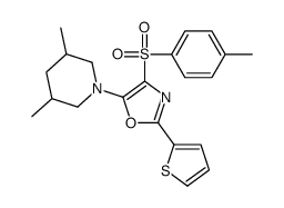 5-(3,5-dimethylpiperidin-1-yl)-4-(4-methylphenyl)sulfonyl-2-thiophen-2-yl-1,3-oxazole结构式