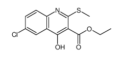 3-Quinolinecarboxylic acid, 6-chloro-4-hydroxy-2-(methylthio)-, ethyl ester结构式