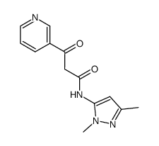 1,3-dimethyl-5-(β-pyridoylaceto)amino-pyrazole结构式