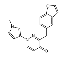 3-(1-benzofuran-5-ylmethyl)-1-(1-methyl-1H-pyrazol-4-yl)pyridazin-4(1H)-one结构式