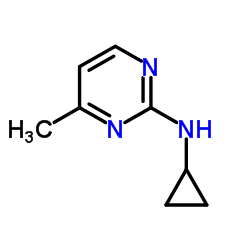 N-Cyclopropyl-4-methyl-2-pyrimidinamine结构式