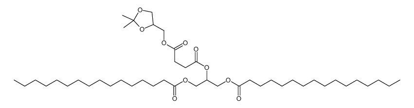 1,3-bis(palmitoyloxy)propan-2-yl 2,2-dimethyl-1,3-dioxolan-4-ylmethyl succinate结构式