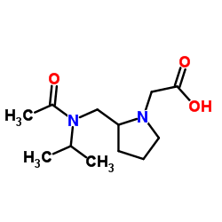 (2-{[Acetyl(isopropyl)amino]methyl}-1-pyrrolidinyl)acetic acid结构式