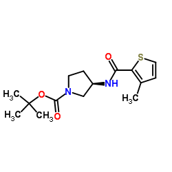 2-Methyl-2-propanyl (3R)-3-{[(3-methyl-2-thienyl)carbonyl]amino}-1-pyrrolidinecarboxylate structure