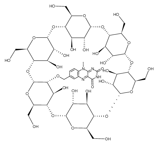 2-[(7α-O-10-methyl-7-isoalloxyazinyl)methyl]-α-cyclodextrin结构式