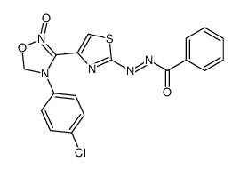 (NE)-N-[[4-[4-(4-chlorophenyl)-2-oxido-1-oxa-4-aza-2-azoniacyclopent-2-en-3-yl]-1,3-thiazol-2-yl]imino]benzamide结构式