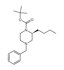 4-Benzyl-1-tert-butoxycarbonyl-2(S)-n-butylpiperazine结构式