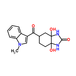 3a,7a-dihydroxy-5-(1-methylindole-3-carbonyl)-1,3,4,5,6,7-hexahydrobenzimidazol-2-one Structure