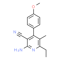 2-Amino-6-ethyl-4-(4-methoxyphenyl)-5-methylnicotinonitrile Structure