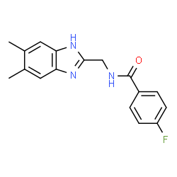 N-[(5,6-DIMETHYL-1H-1,3-BENZIMIDAZOL-2-YL)METHYL]-4-FLUOROBENZENECARBOXAMIDE结构式