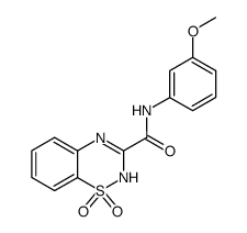 1,1-dioxo-1,2(4)-dihydro-1λ6-benzo[1,2,4]thiadiazine-3-carboxylic acid 3-methoxy-anilide Structure