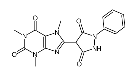 8-(3,5-dioxo-1-phenyl-pyrazolidin-4-yl)-1,3,7-trimethyl-3,7-dihydro-purine-2,6-dione结构式