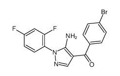 (5-AMINO-1-(2,4-DIFLUOROPHENYL)-1H-PYRAZOL-4-YL)(4-BROMOPHENYL)METHANONE Structure