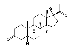 17-bromo-5β-pregnanedione-(3,20)结构式