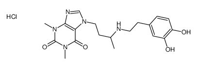 7-[3-[2-(3,4-dihydroxyphenyl)ethylamino]butyl]-1,3-dimethylpurine-2,6-dione,hydrochloride结构式