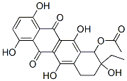 7-Acetoxy-8-ethyl-7,8,9,10-tetrahydro-1,4,6,8,11-pentahydroxy-5,12-naphthacenedione结构式