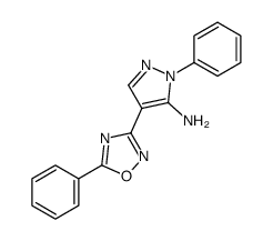 1-phenyl-4-(5-phenyl-1,2,4-oxadiazol-3-yl)-1H-pyrazol-5-amine结构式