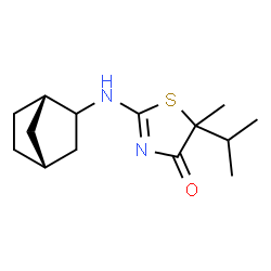 2-((1S,4R)-bicyclo[2.2.1]heptan-2-ylamino)-5-isopropyl-5-Methylthiazol-4(5H)-one结构式