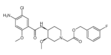 3-fluorobenzyl 2-((3R,4S)-4-(4-amino-5-chloro-2-methoxybenzamido)-3-methoxypiperidin-1-yl)acetate结构式