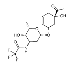 (1S,3S)-1-Acetyl-3-O-(3-amino-2,3,6-tridesoxy-β-L-lyxo-hexopyranosyl)-4-cyclohexen-1,3-diol Structure