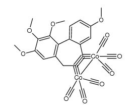 hexacarbonyl[μ-η4-(1,2,3,9-tetramethoxy-5H-dibenzo[a,c]cycloheptyne)]dicobalt结构式