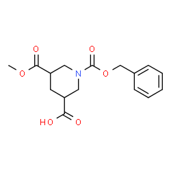 1-(benzyloxycarbonyl)-5-(methoxycarbonyl)piperidine-3-carboxylic acid结构式