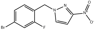 1-[(4-bromo-2-fluorophenyl)methyl]-3-nitro-1H-pyrazole Structure
