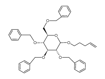 pent-4-enyl 2,3,4,6-tetra-O-benzyl-D-glucopyranoside Structure