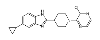 2-[1-(3-chloro-pyrazin-2-yl)-piperidin-4-yl]-5-cyclopropyl-1H-benzoimidazole Structure