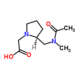 [(2S)-2-{[Acetyl(methyl)amino]methyl}-1-pyrrolidinyl]acetic acid结构式