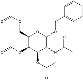 Benzyl 3,4,6-tri-O-acetyl-N-acetyl-alpha-D-galactosaminide Structure