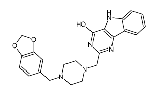 2-[[4-(1,3-benzodioxol-5-ylmethyl)piperazin-1-yl]methyl]-1,5-dihydropyrimido[5,4-b]indol-4-one Structure