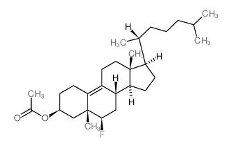 19-Norcholest-9-en-3-ol,6-fluoro-5-methyl-, acetate, (3b,5b,6b)- (9CI) Structure
