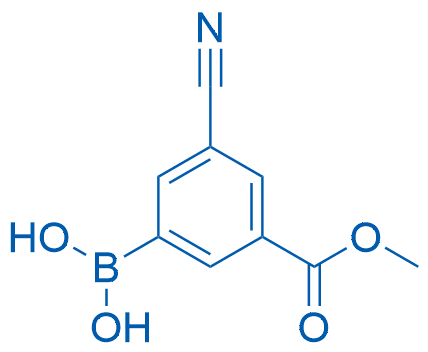 (3-氰基-5-(甲氧基羰基)苯基)硼酸结构式