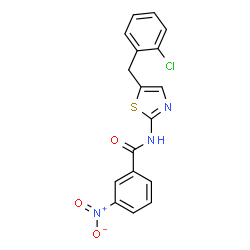 N-(5-(2-chlorobenzyl)thiazol-2-yl)-3-nitrobenzamide结构式