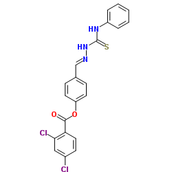 4-{(E)-[(Phenylcarbamothioyl)hydrazono]methyl}phenyl 2,4-dichlorobenzoate结构式