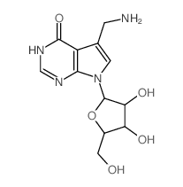 7-(aminomethyl)-9-[3,4-dihydroxy-5-(hydroxymethyl)oxolan-2-yl]-2,4,9-triazabicyclo[4.3.0]nona-3,7,10-trien-5-one Structure